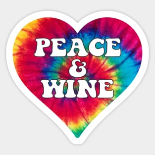 Tie Dye Peace & Wine Sticker